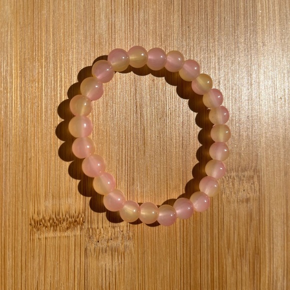 Elegant Pink and Yellow Bohemian Style 8mm Beaded Bracelet Unisex - Picture 6 of 10